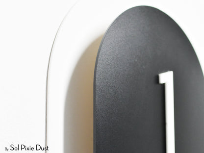 Boho Arch Plaque with Acrylic House Number Sign