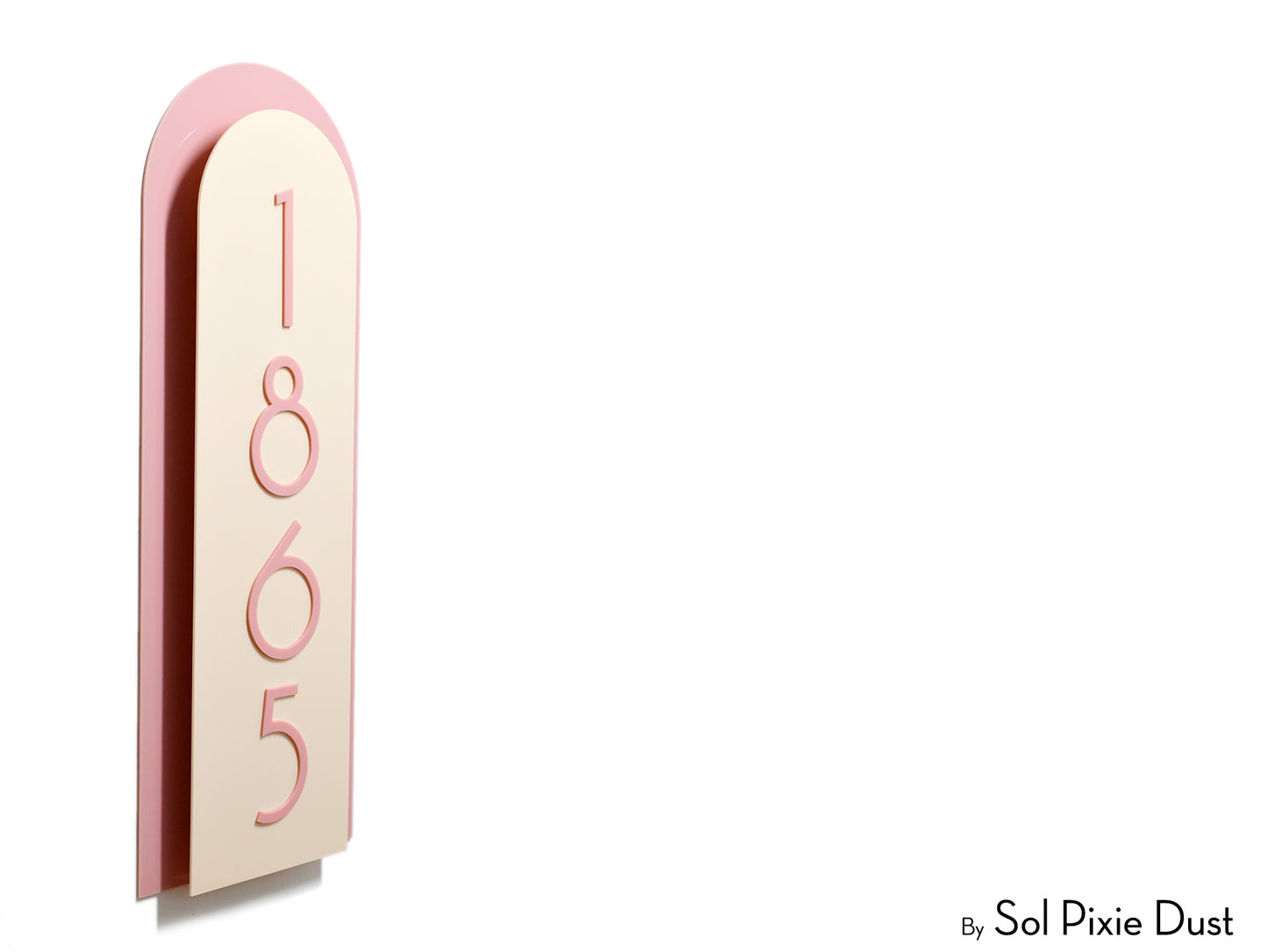 Boho Arch Plaque with Acrylic House Number Sign