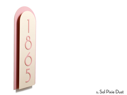 Boho Arch Plaque with Acrylic House Number Sign