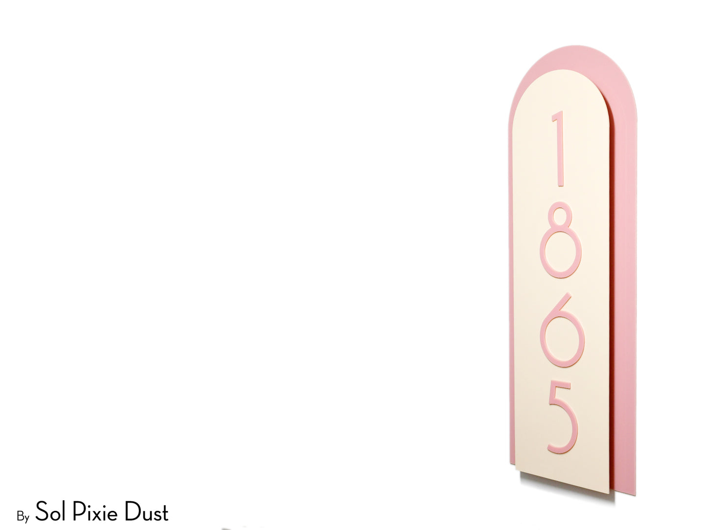 Boho Arch Plaque with Acrylic House Number Sign