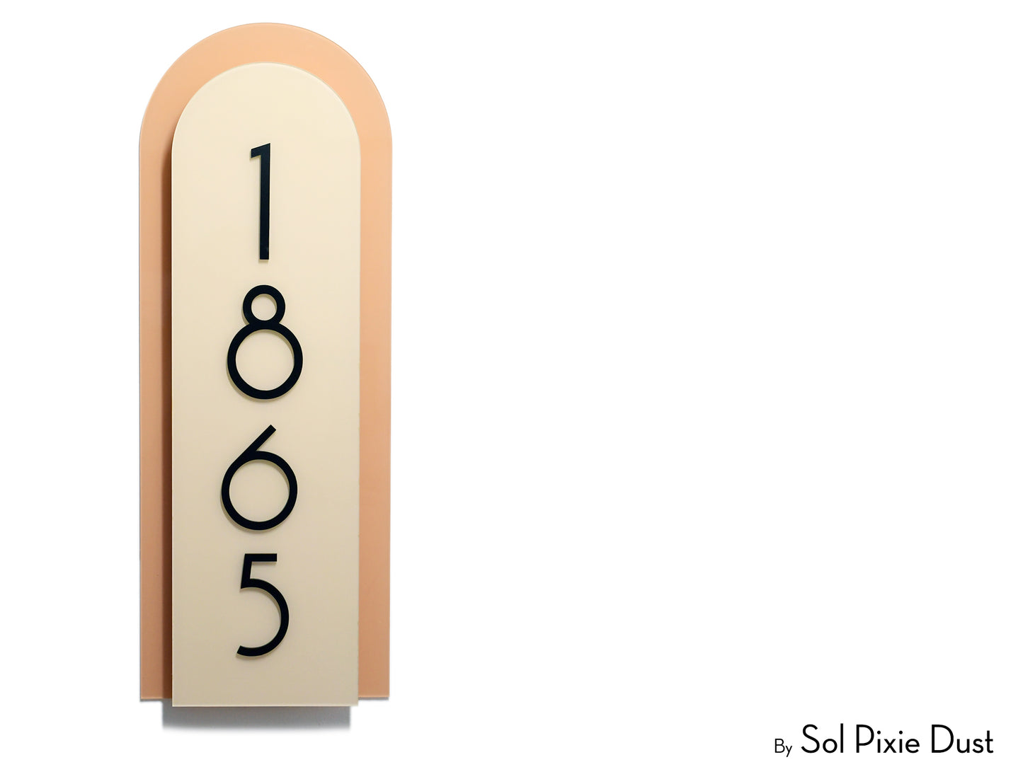 Boho Arch Plaque with Acrylic House Number Sign