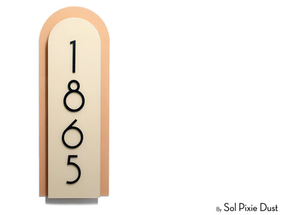 Boho Arch Plaque with Acrylic House Number Sign
