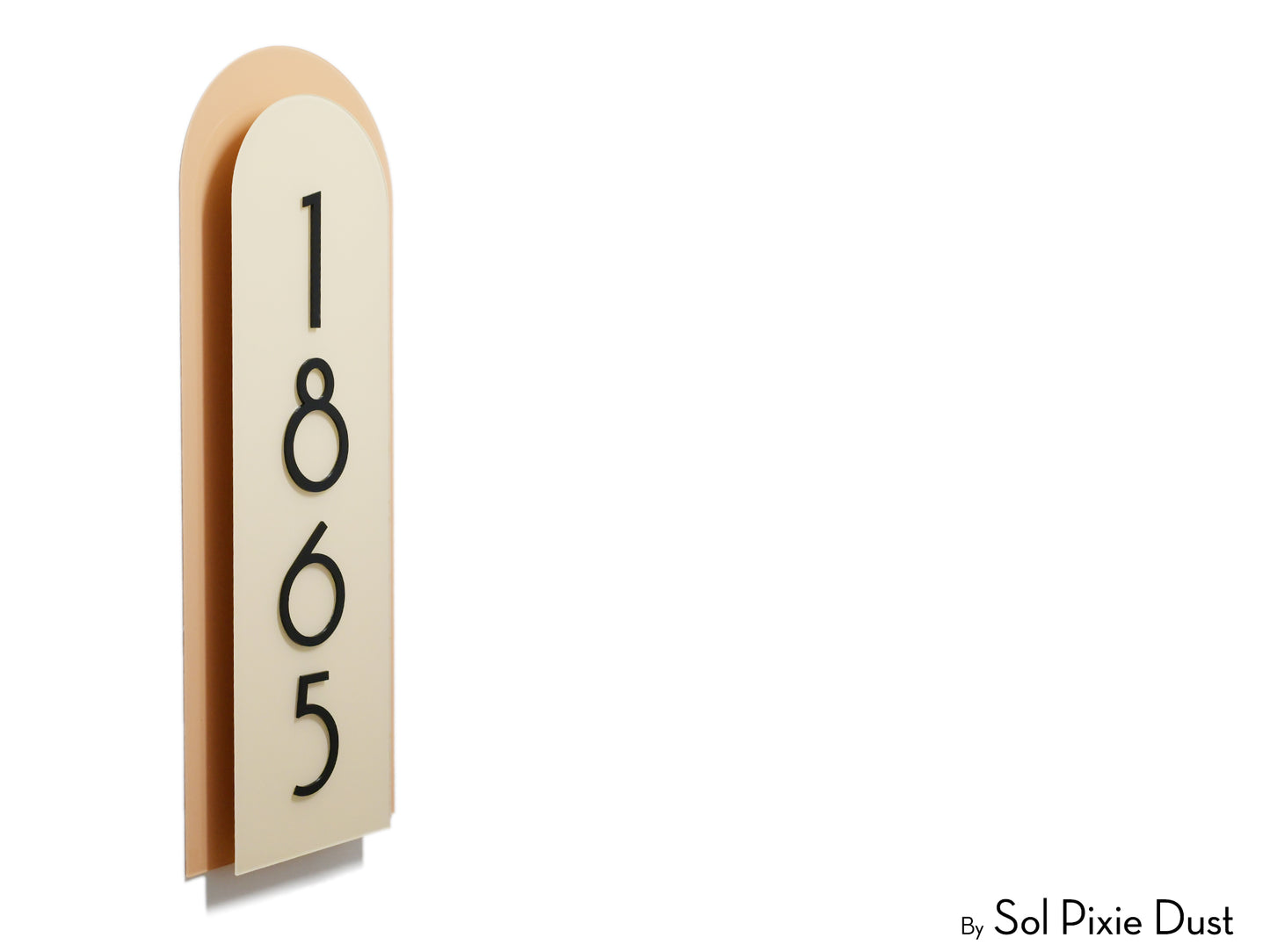 Boho Arch Plaque with Acrylic House Number Sign