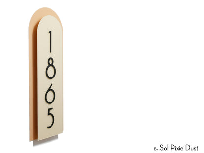 Boho Arch Plaque with Acrylic House Number Sign