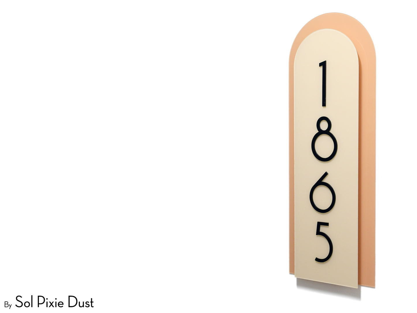 Boho Arch Plaque with Acrylic House Number Sign