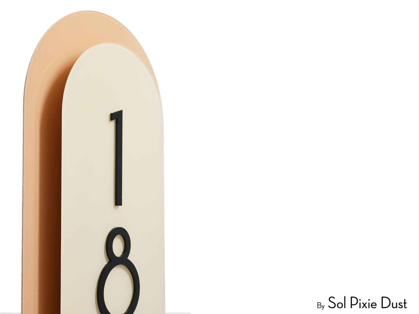 Boho Arch Plaque with Acrylic House Number Sign