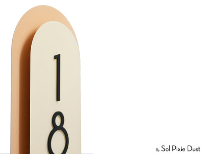 Boho Arch Plaque with Acrylic House Number Sign