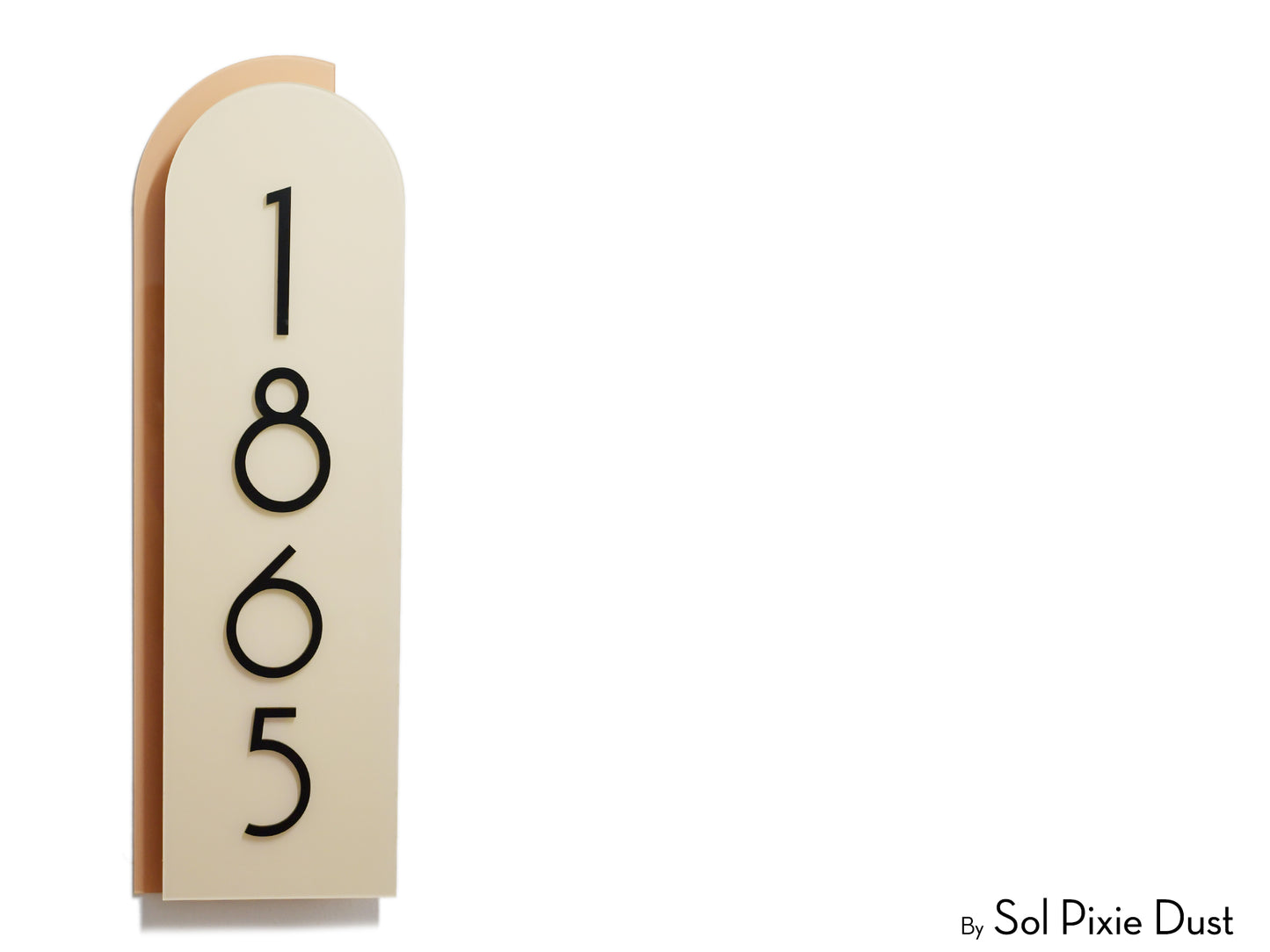 Boho Arch Plaque with Acrylic House Number Sign