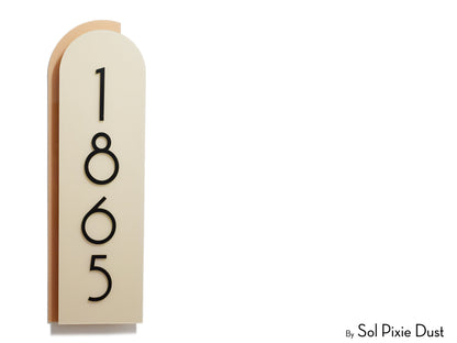 Boho Arch Plaque with Acrylic House Number Sign