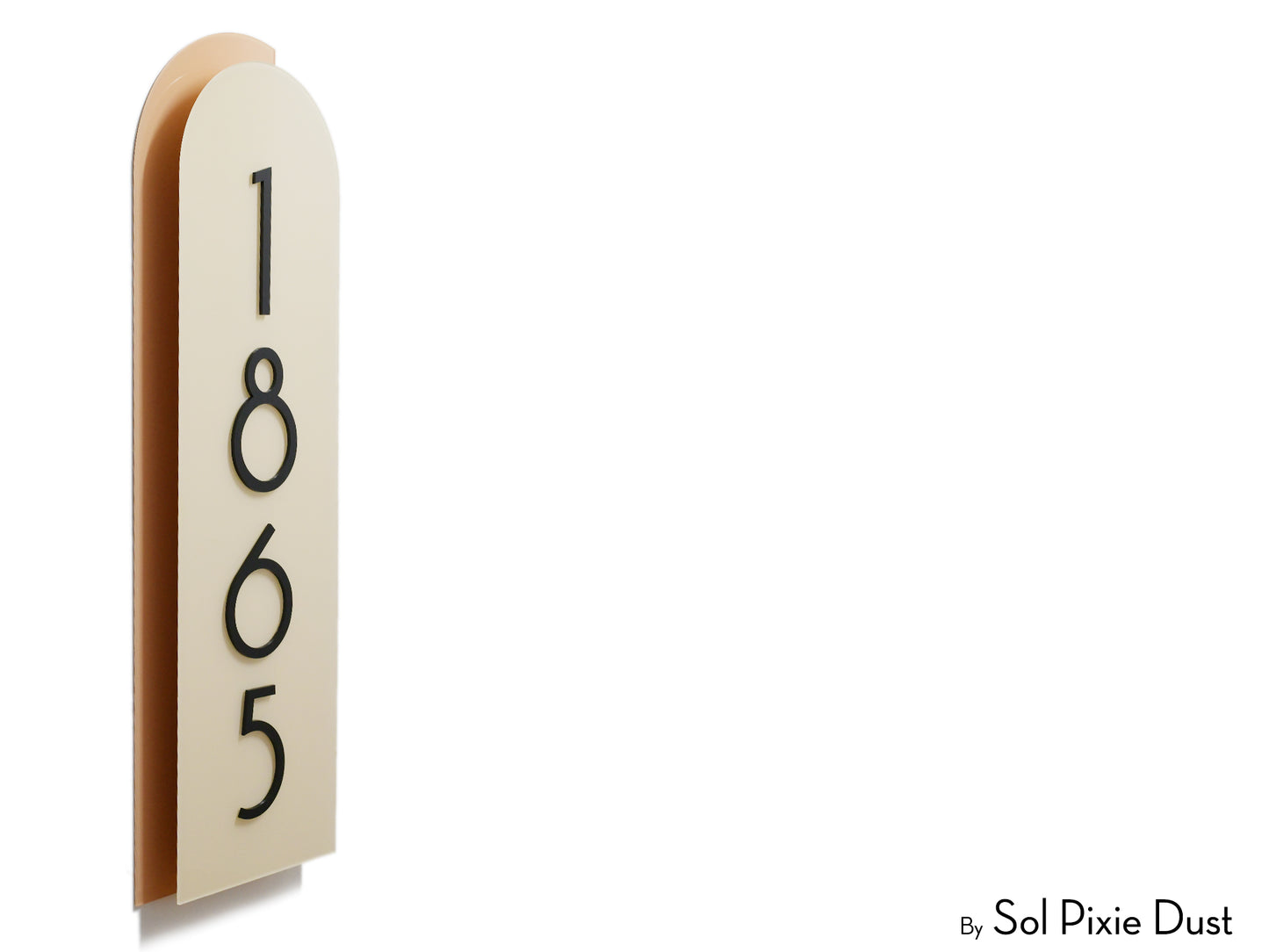 Boho Arch Plaque with Acrylic House Number Sign