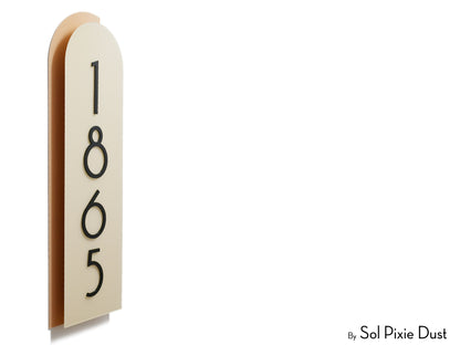 Boho Arch Plaque with Acrylic House Number Sign