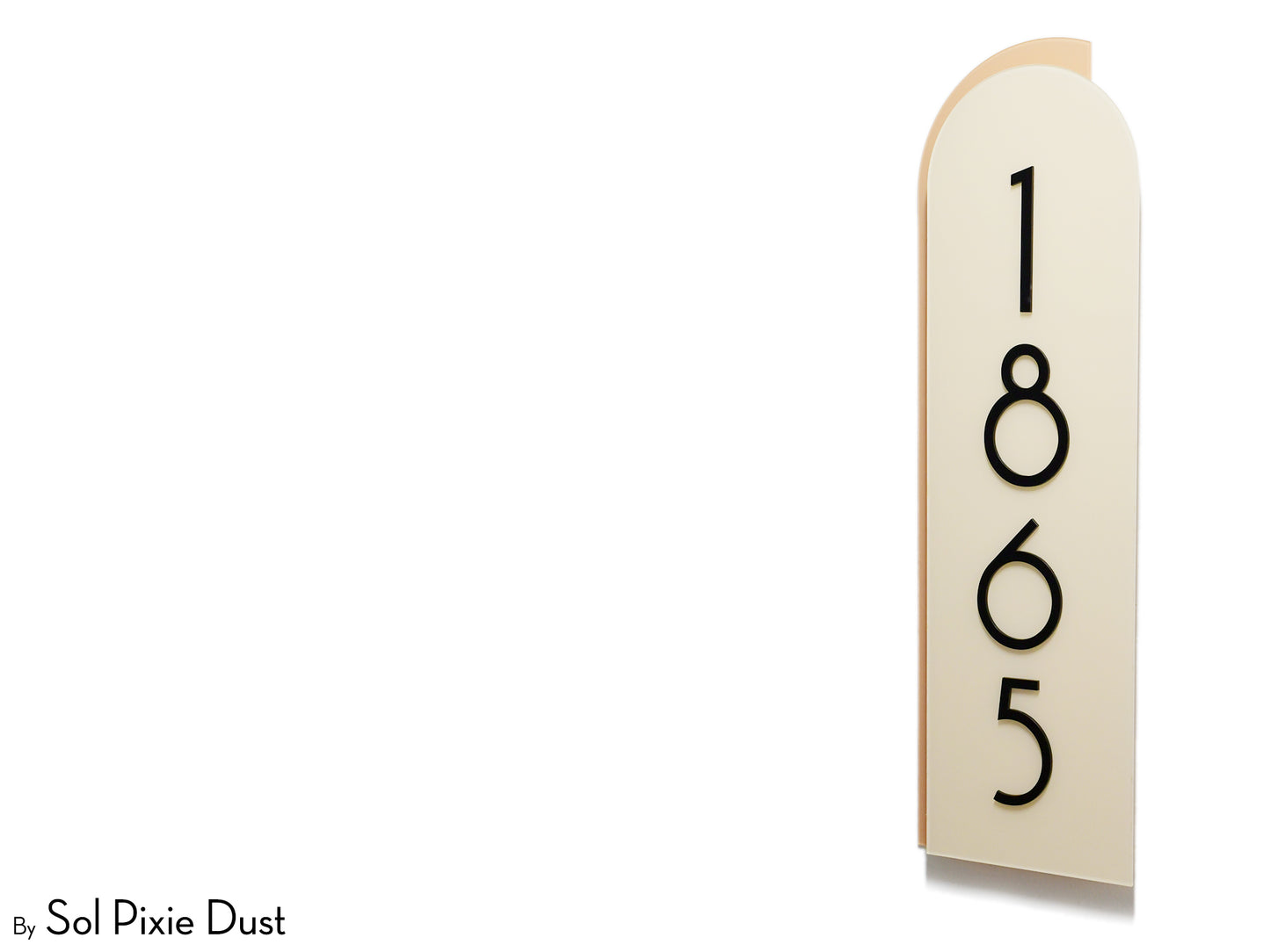 Boho Arch Plaque with Acrylic House Number Sign