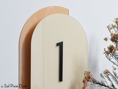 Boho Arch Plaque with Acrylic House Number Sign