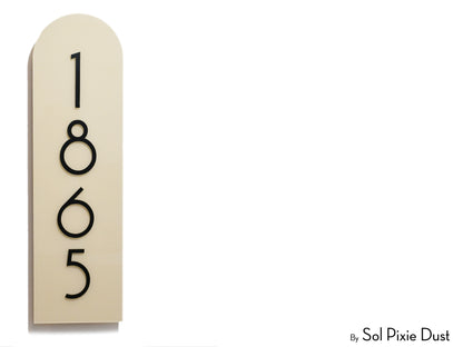 Boho Arch Plaque with Acrylic House Number Sign