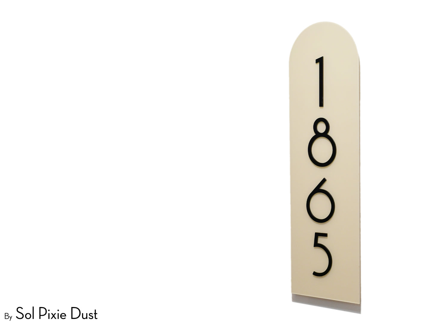 Boho Arch Plaque with Acrylic House Number Sign