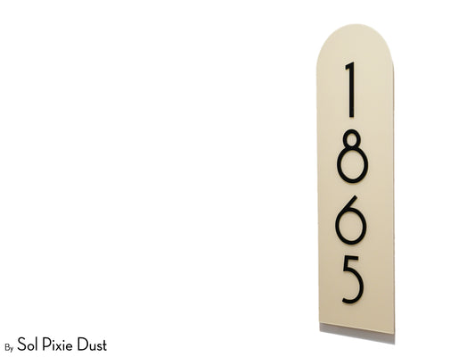 Boho Acrylic Arch Plaque with Acrylic House Number Sign – One Layer