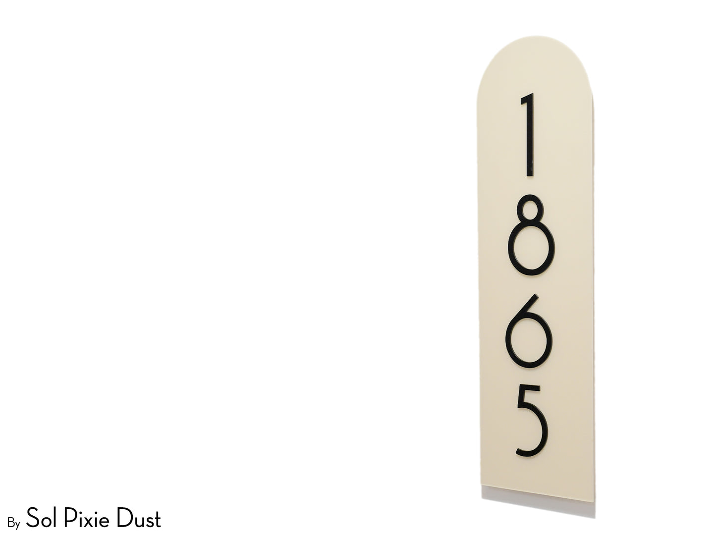 Boho Arch Plaque with Acrylic House Number Sign