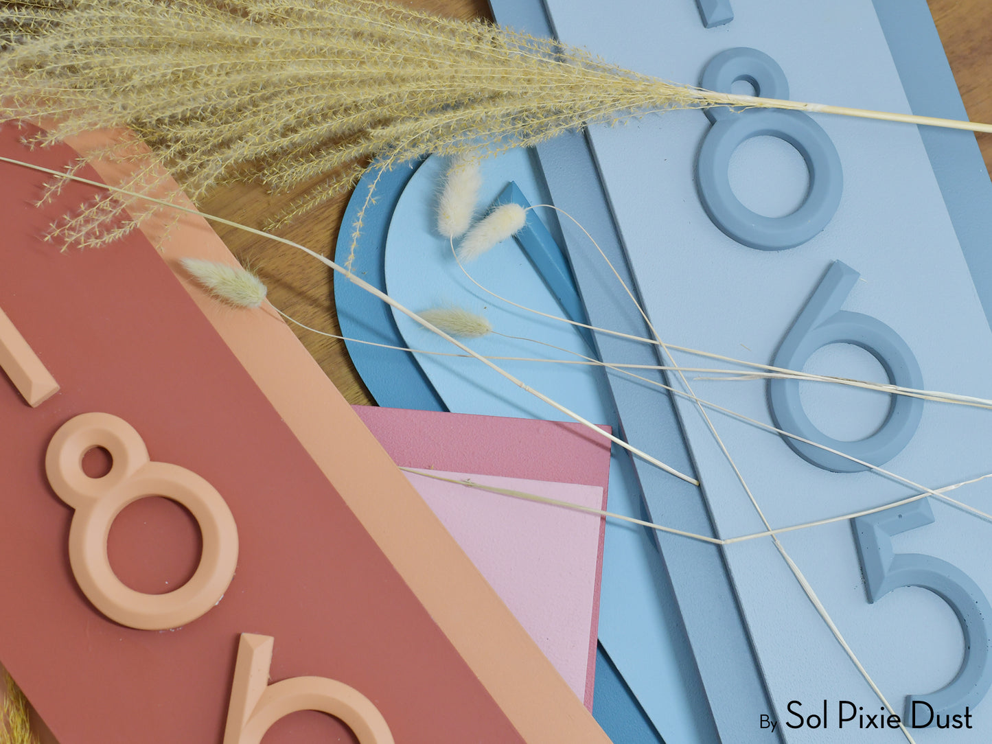 Boho Arch Plaque with 3D House Number Sign