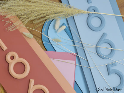 Boho Arch Plaque with 3D House Number Sign
