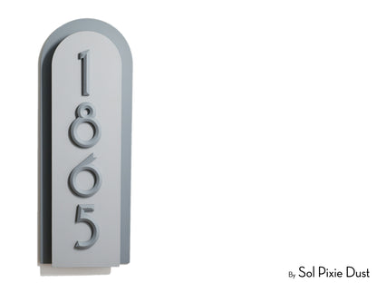 Boho Arch Plaque with 3D House Number Sign