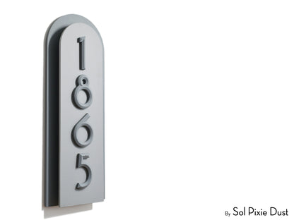 Boho Arch Plaque with 3D House Number Sign