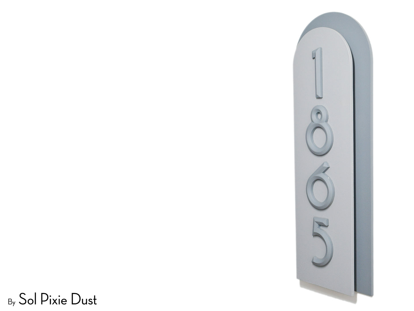 Boho Arch Plaque with 3D House Number Sign