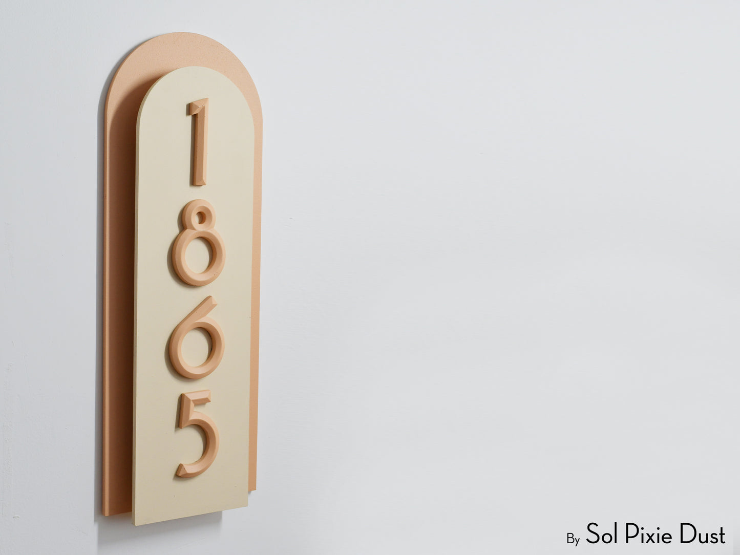 Boho Arch Plaque with 3D House Number Sign
