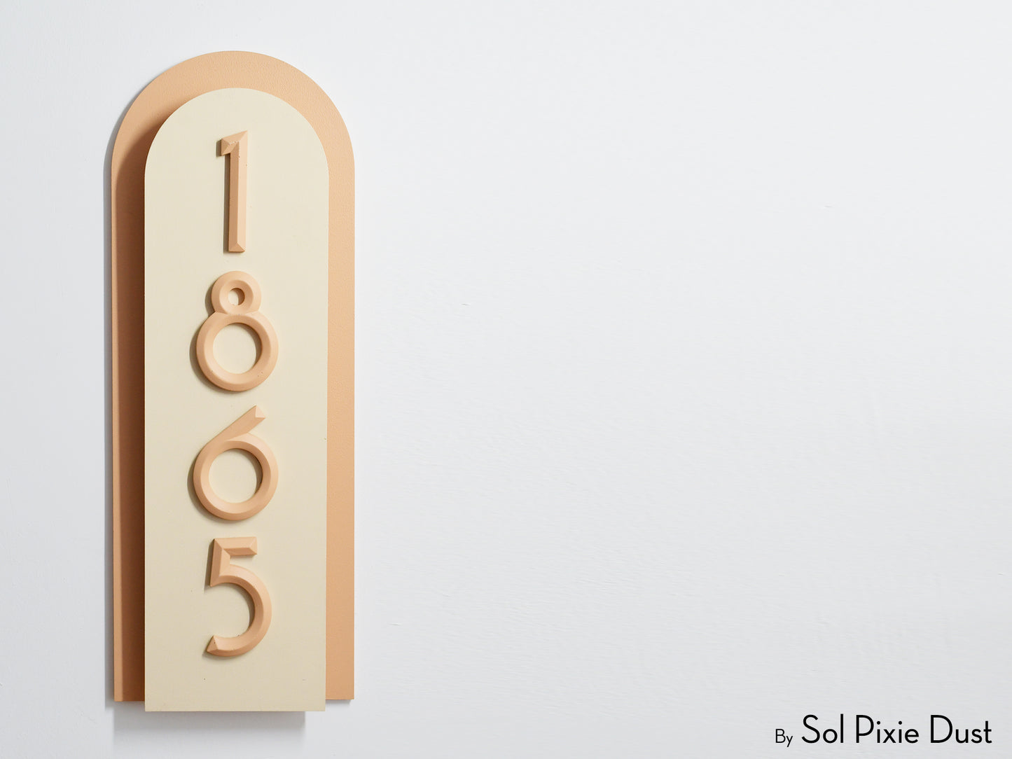 Boho Arch Plaque with 3D House Number Sign