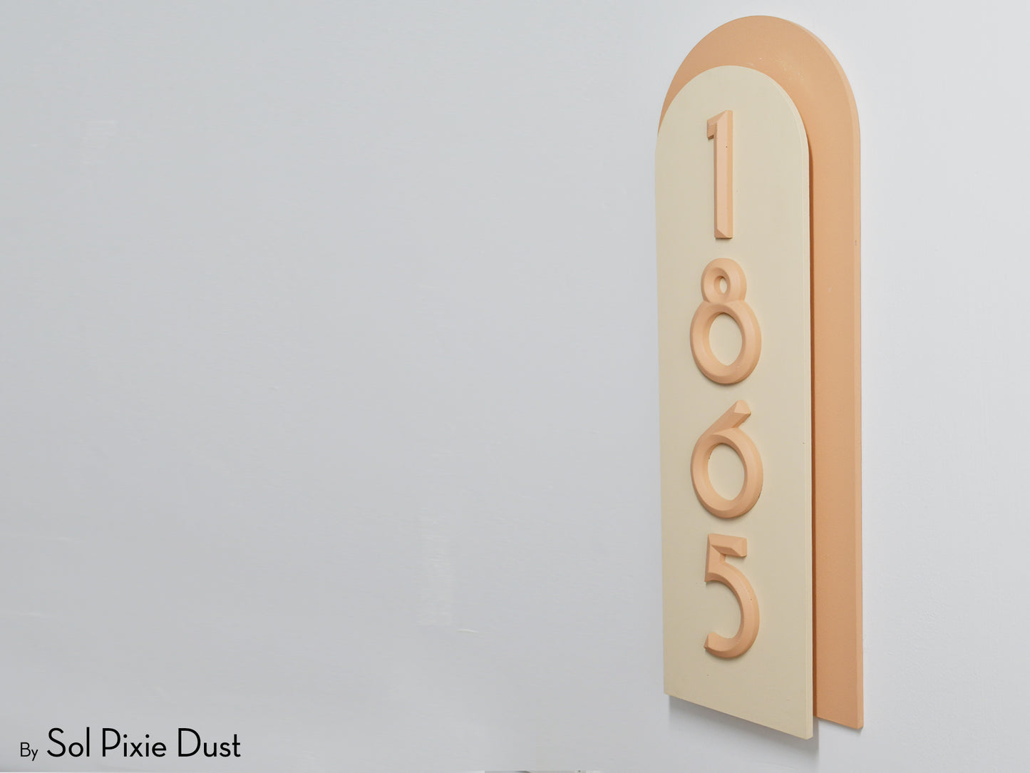 Boho Arch Plaque with 3D House Number Sign