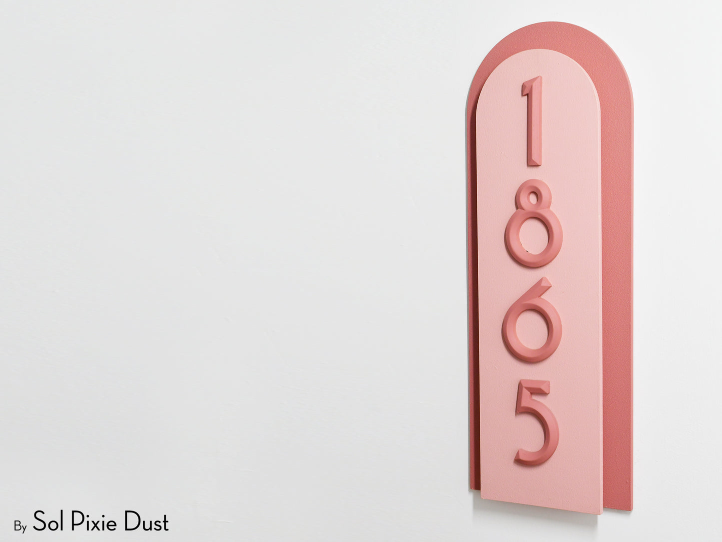 Boho Arch Plaque with 3D House Number Sign