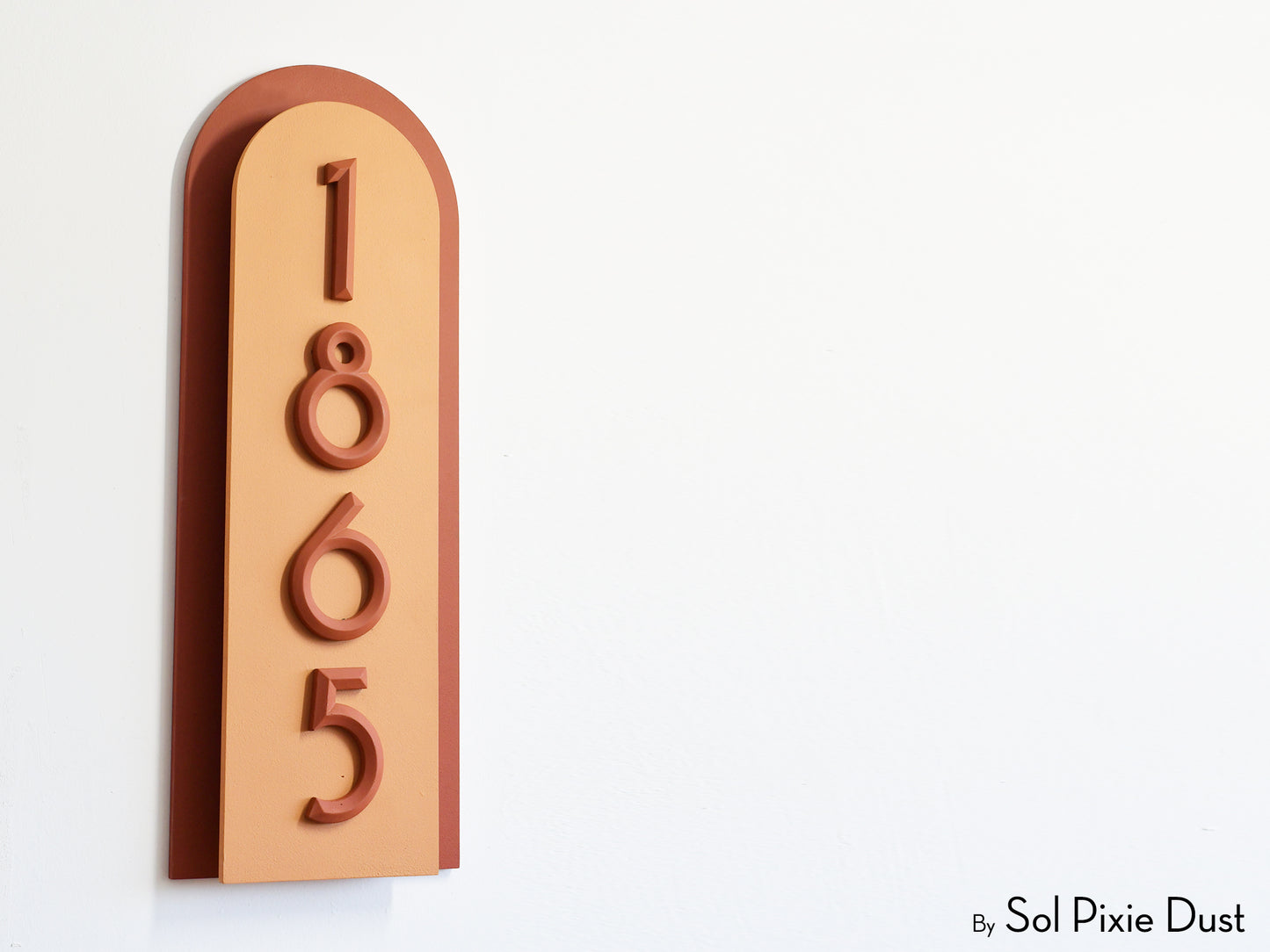 Boho Arch Plaque with 3D House Number Sign