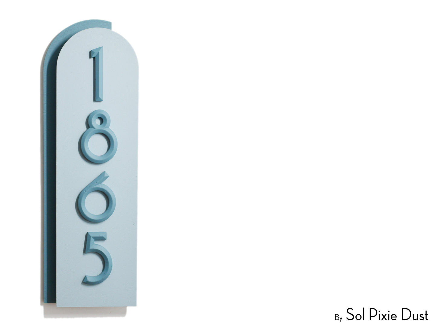 Boho Arch Plaque with 3D House Number Sign