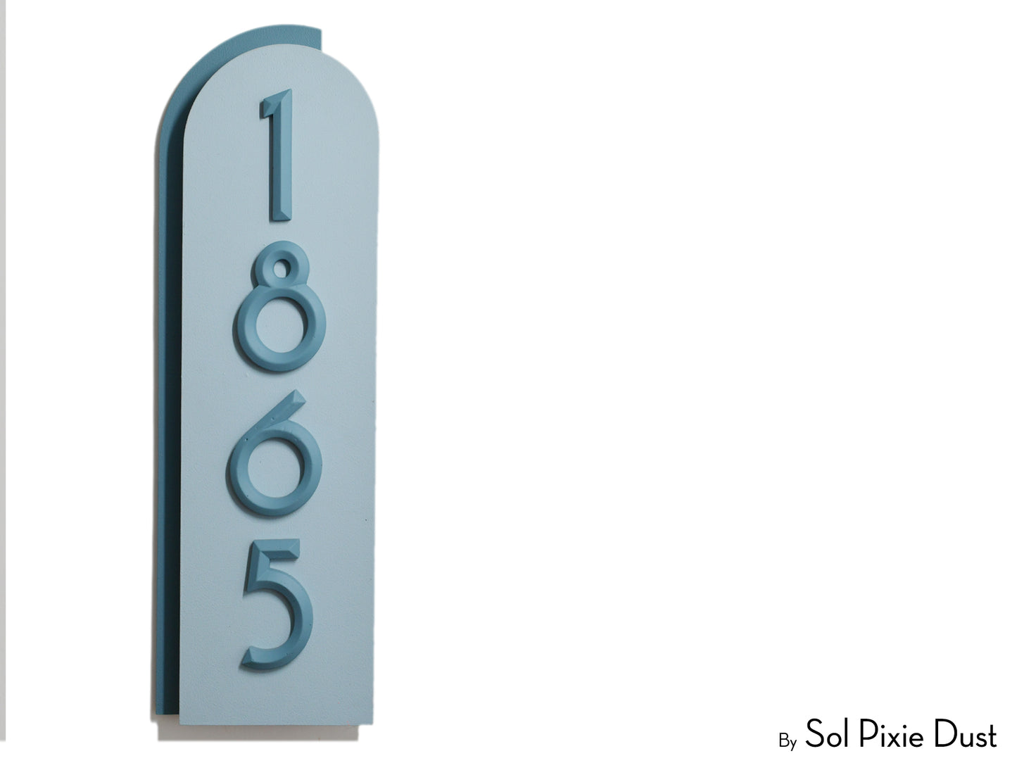 Boho Arch Plaque with 3D House Number Sign