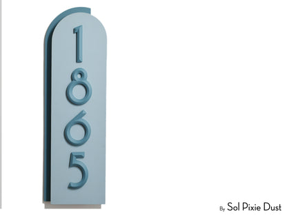 Boho Arch Plaque with 3D House Number Sign