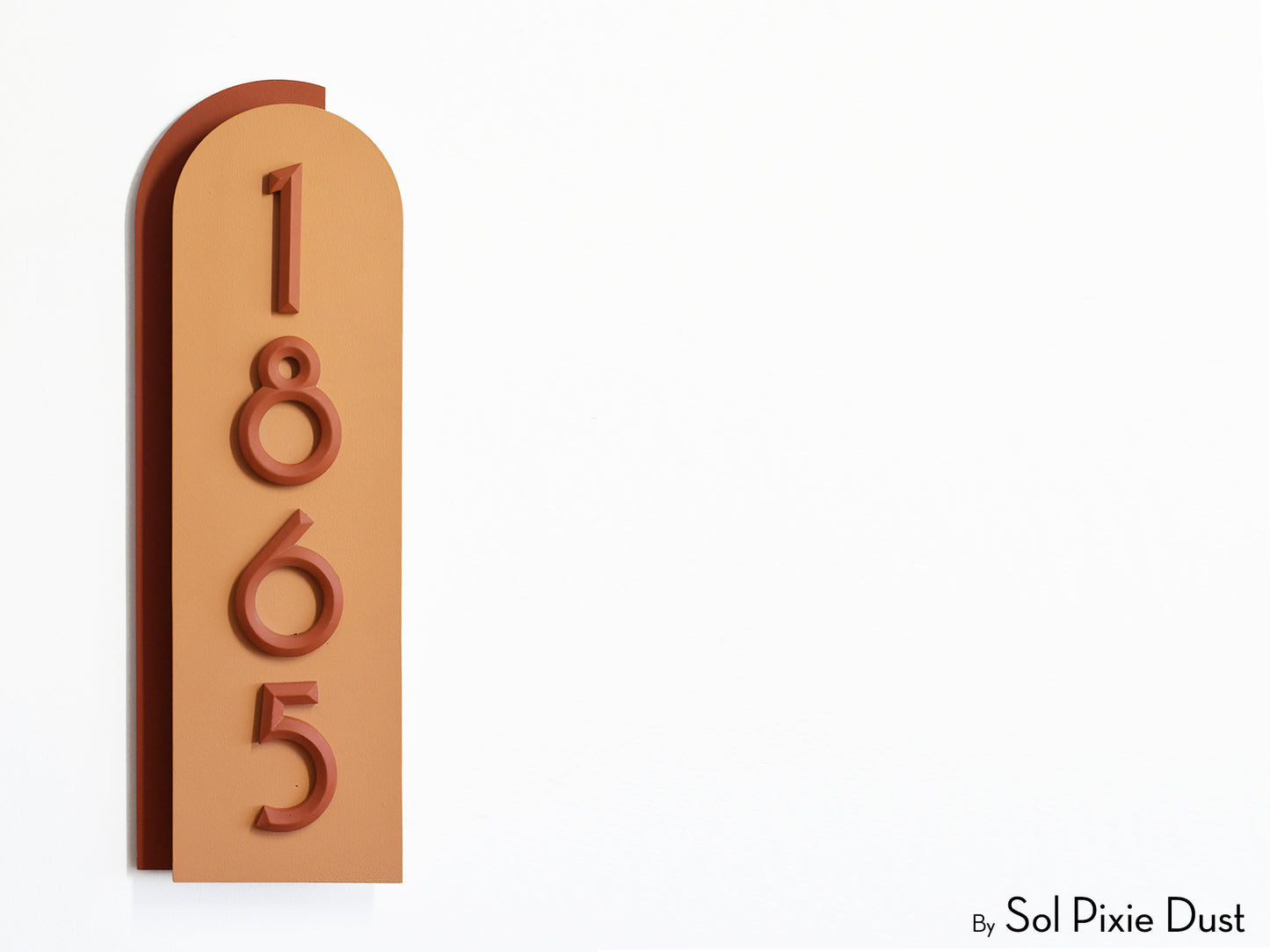 Boho Arch Plaque with 3D House Number Sign