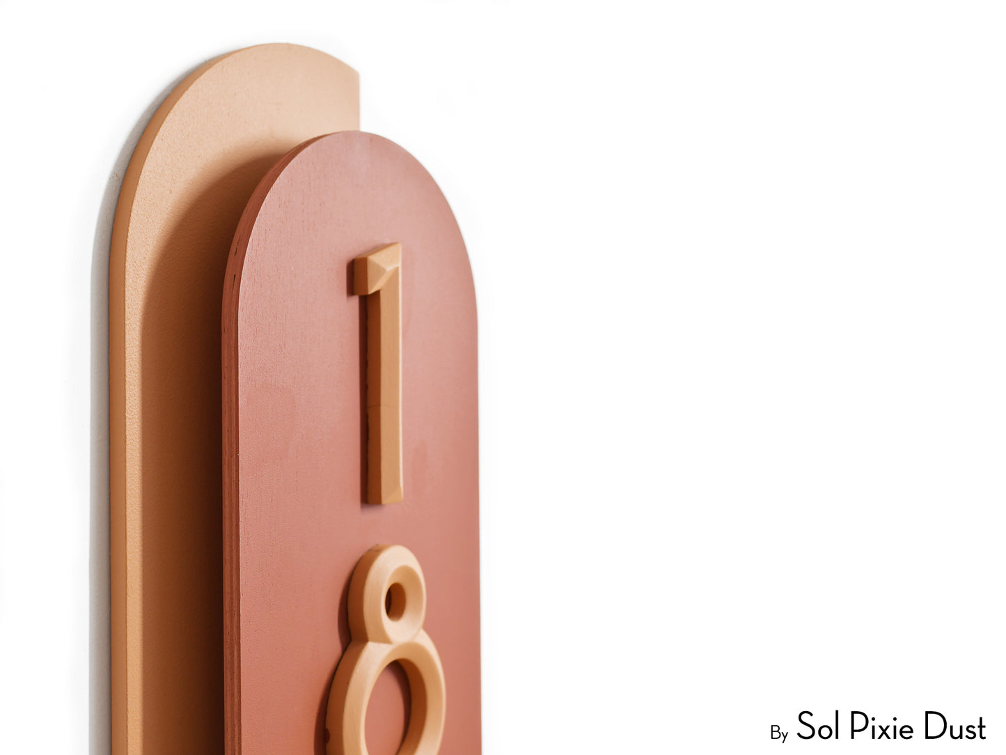 Boho Arch Plaque with 3D House Number Sign