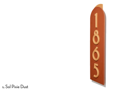 Boho Arch Plaque with 3D House Number Sign
