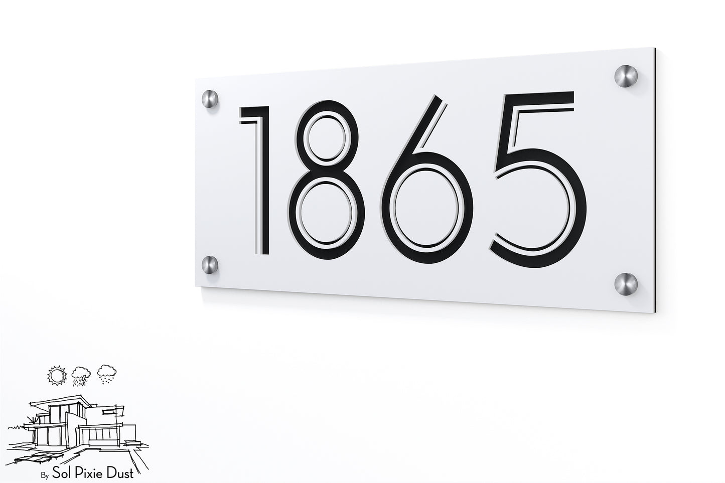Acrylic Address Plaque - Signs ( Font Options )