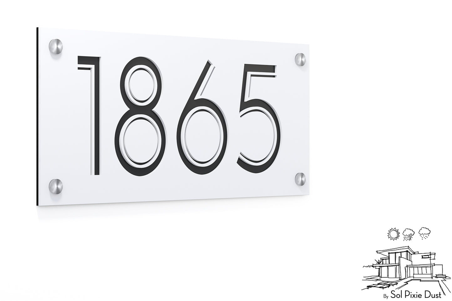 Acrylic Address Plaque - Signs ( Font Options )