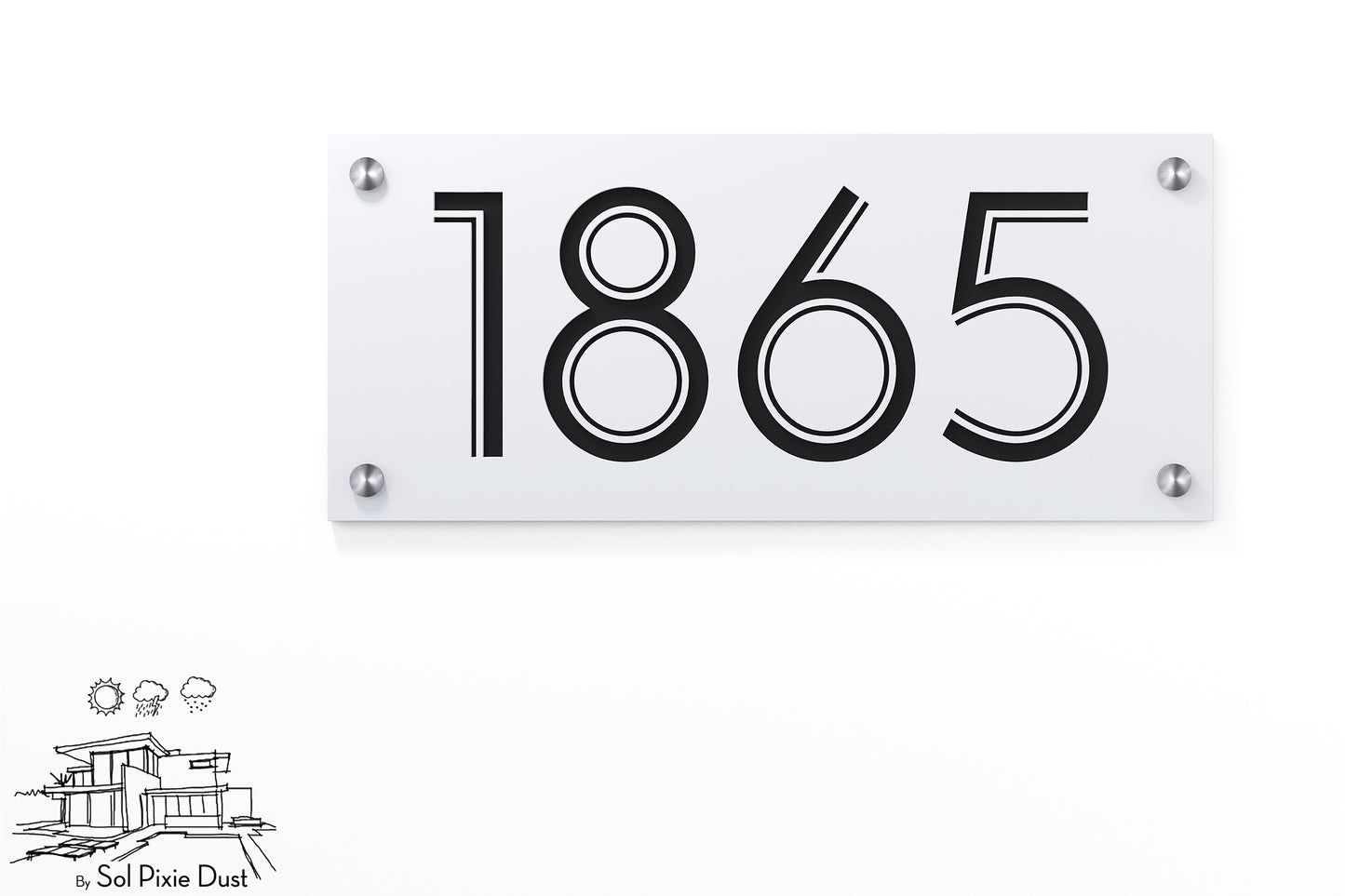 Acrylic Address Plaque - Signs ( Font Options )