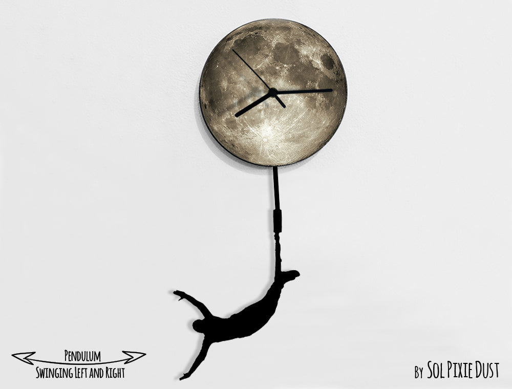 Circus Acrobats on The Moon - Pendulum Wall Clock