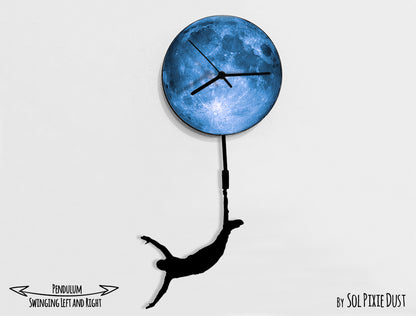 Circus Acrobats on The Moon - Pendulum Wall Clock