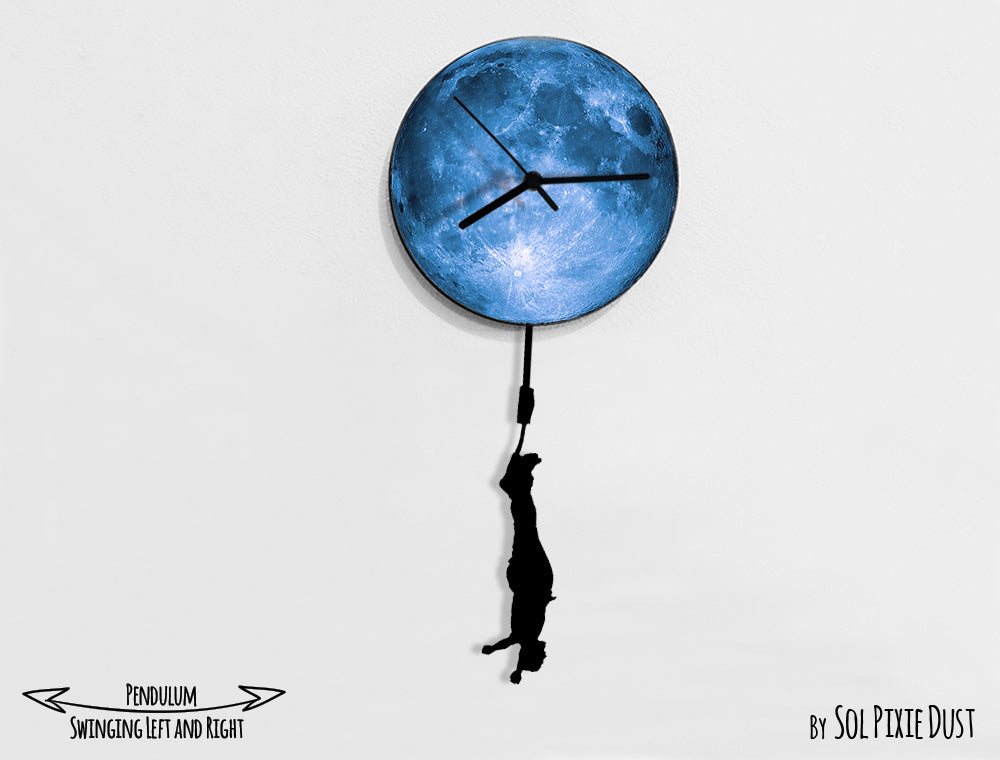 Circus Acrobats on The Moon - Pendulum Wall Clock
