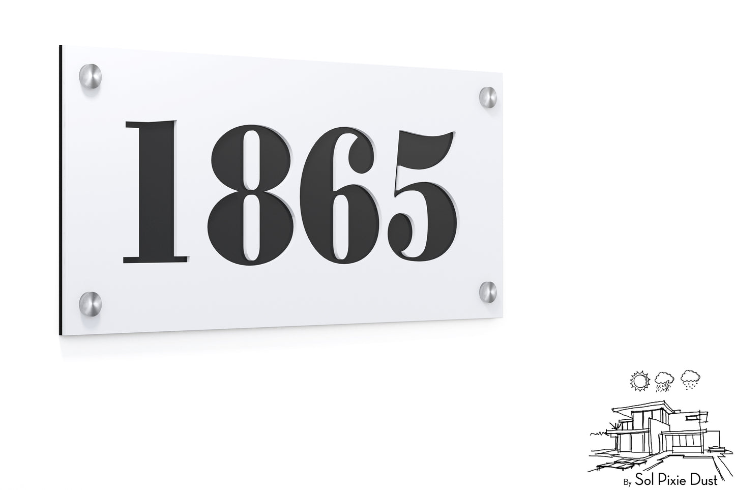 Acrylic Address Plaque - Signs ( Font Options )