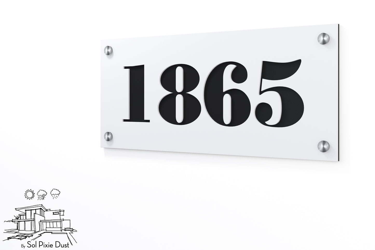 Acrylic Address Plaque - Signs ( Font Options )