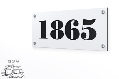 Acrylic Address Plaque - Signs ( Font Options )