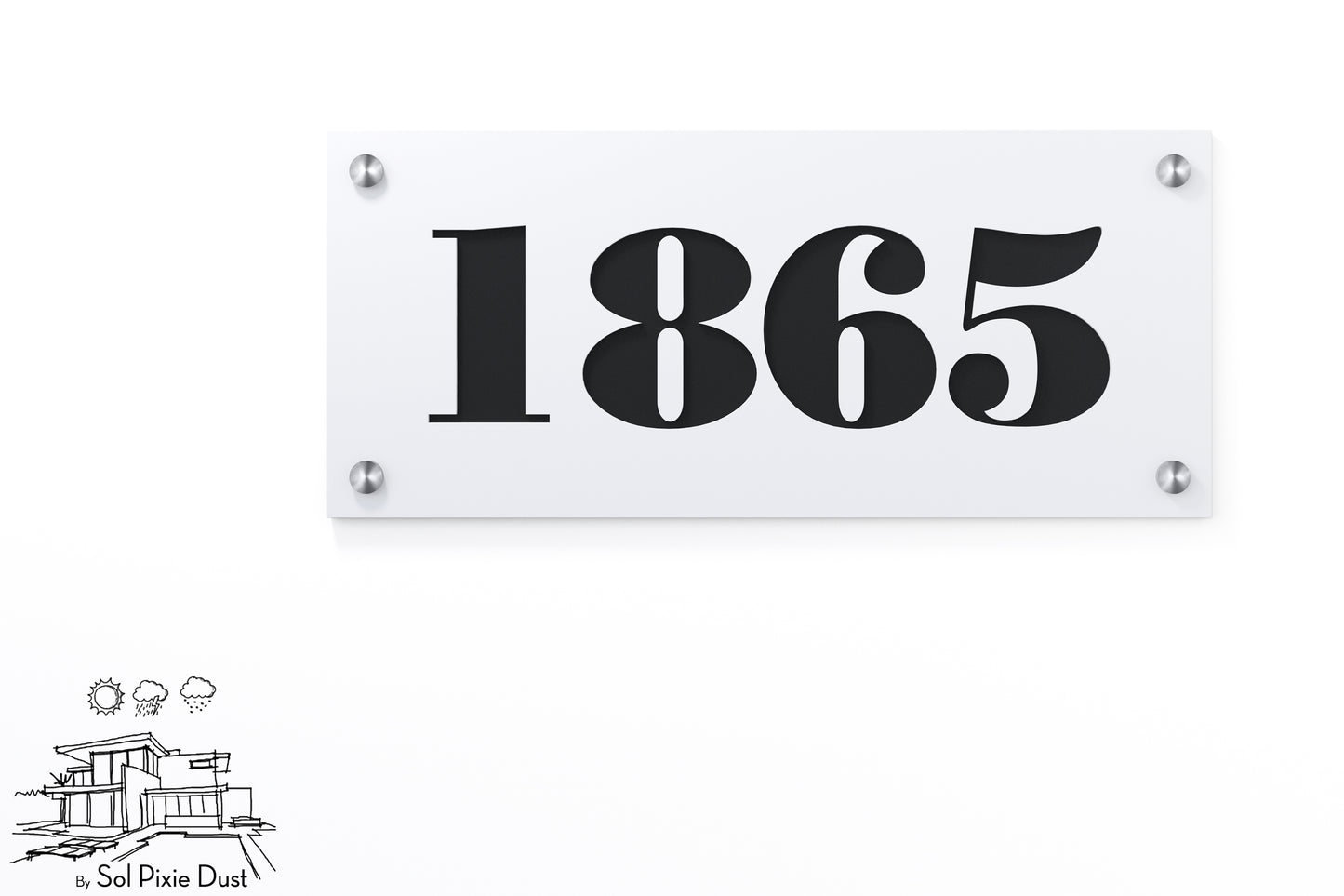 Acrylic Address Plaque - Signs ( Font Options )