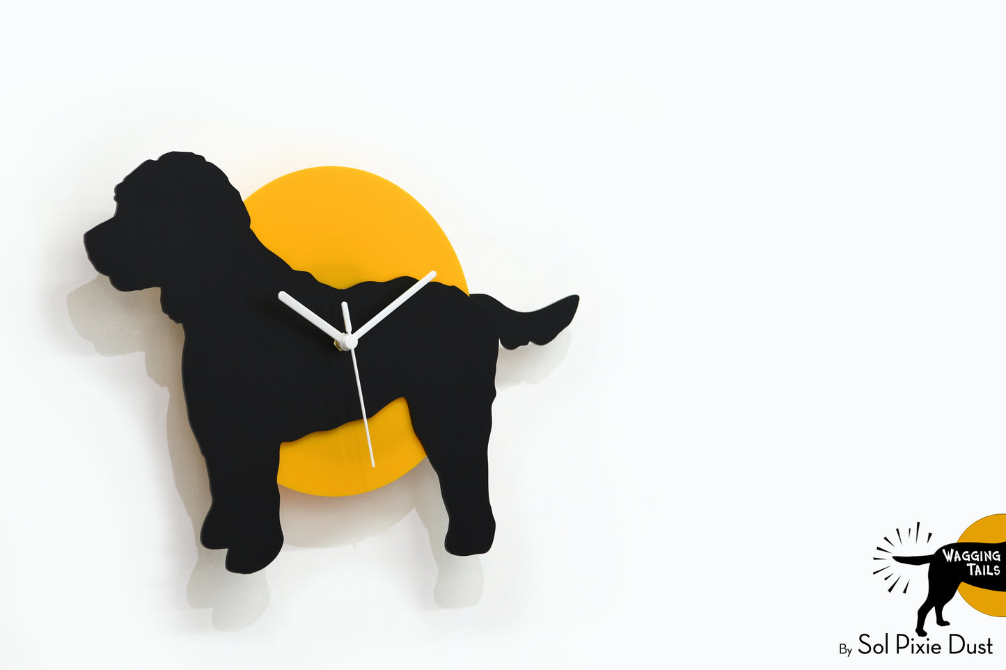 Cockapoo Wagging Tail Wall Clock