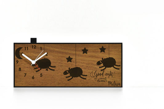Alarm Clocks - Laser Engraved No Ticking - Table Desk Clock