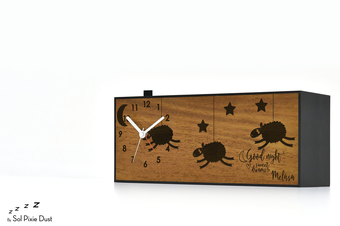 Alarm Clocks - Laser Engraved No Ticking - Table Desk Clock